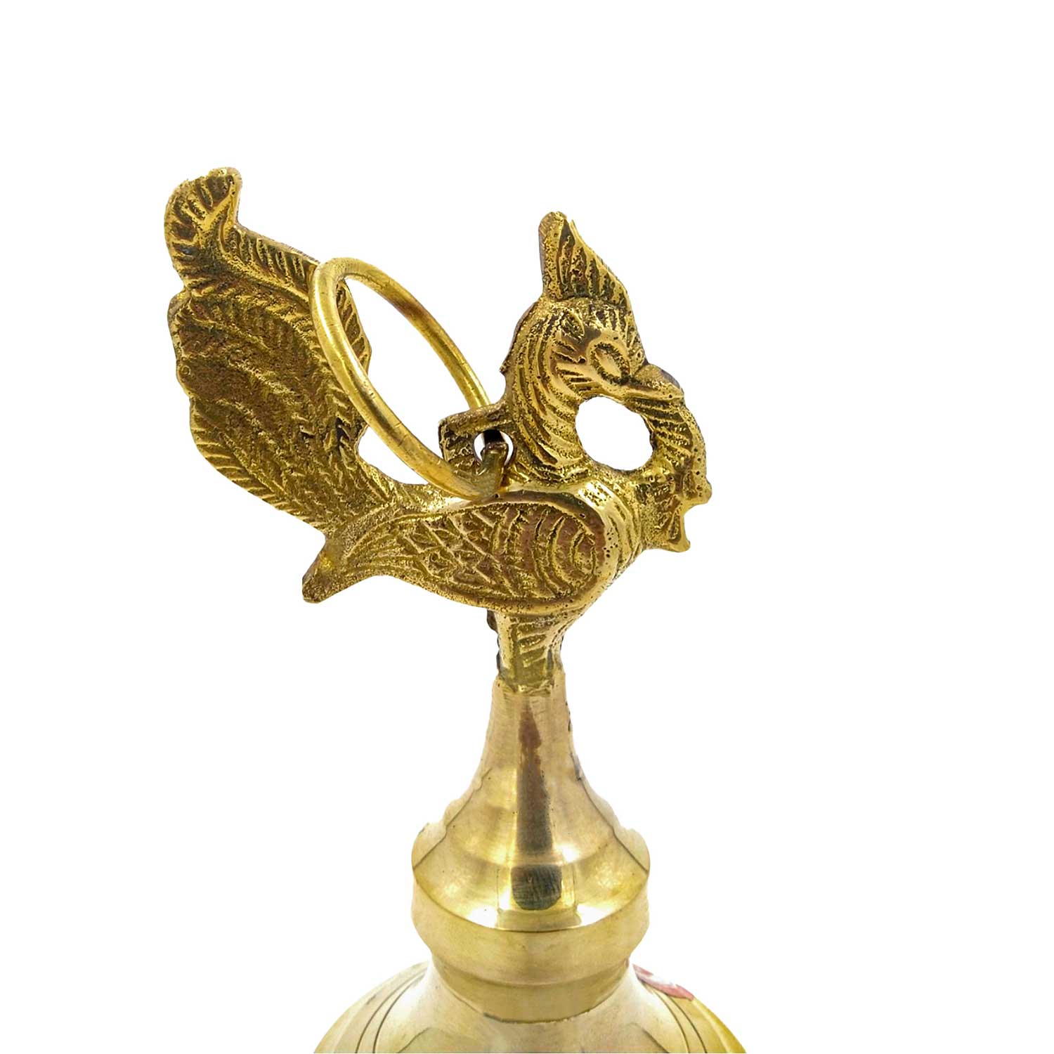 Vintage Brass Oil Lamp Thooku Vilakku With Mythical Hamsa