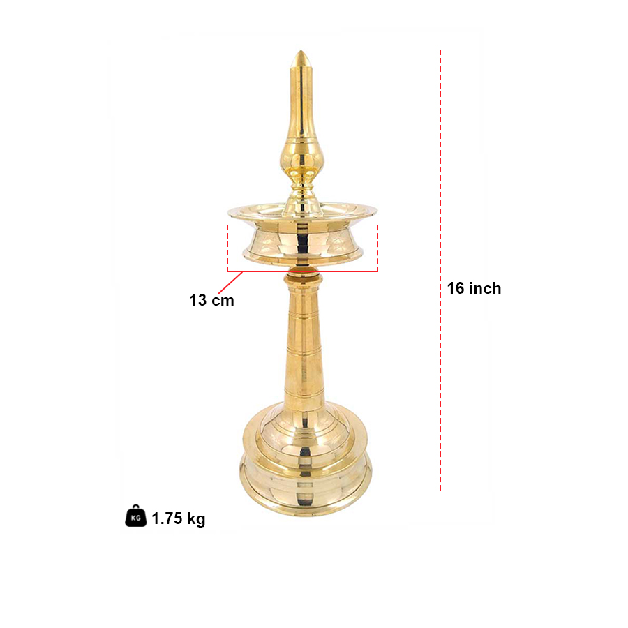 Diya Kerala Brass Oil Lamp 8 Inch for Pooja Room Set of 2 at Rs
