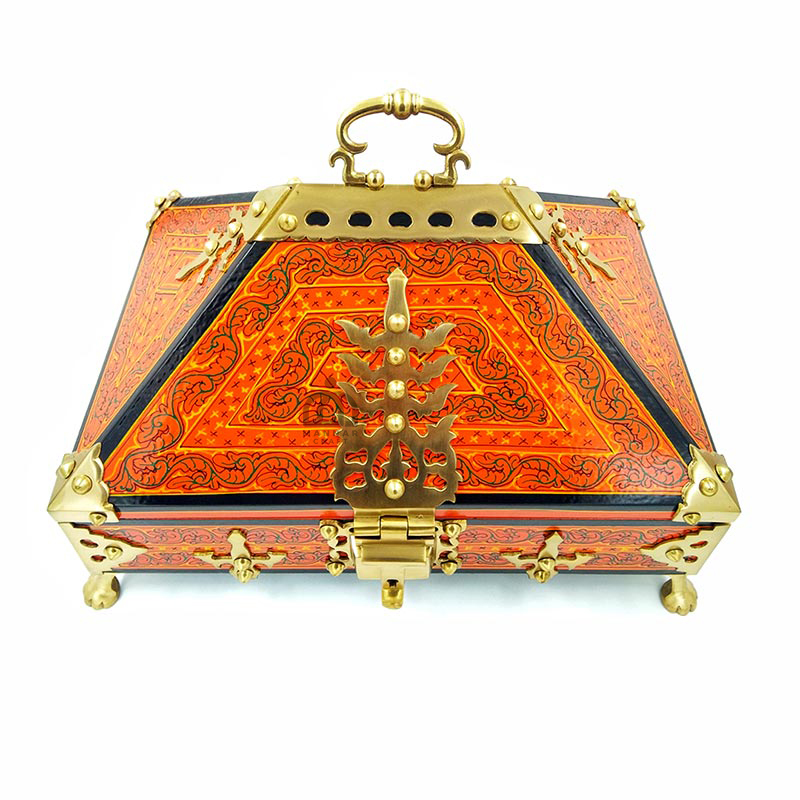 Nettoor Petti Orange mural paint Mahagoni Small Wooden Jewel Box