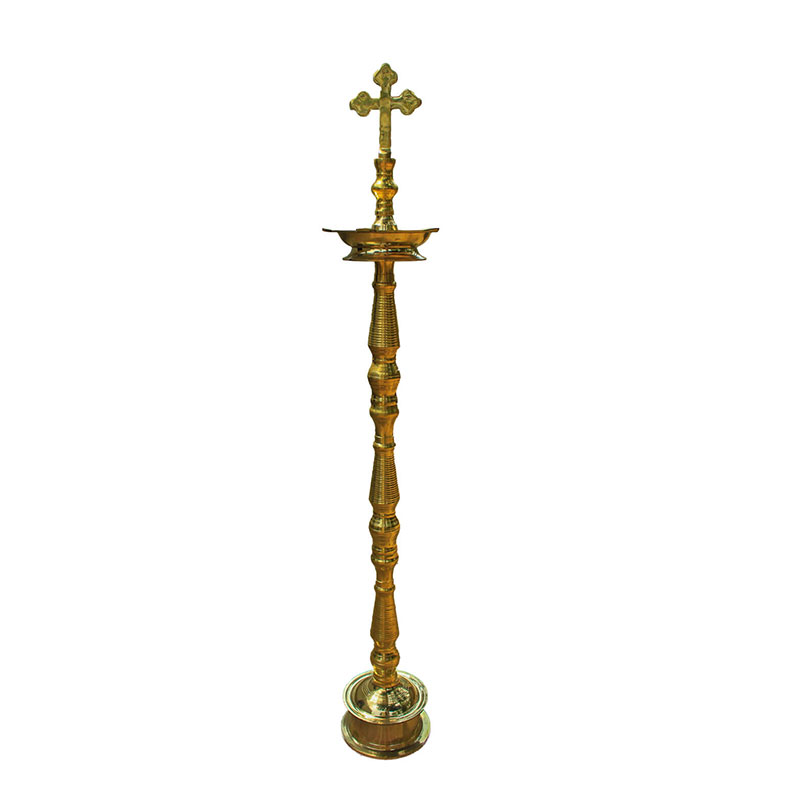 Thooku Vilakku - Heritage Brass Oil Lamp From South India. Length 60 cm x  Diameter 11.5 cm
