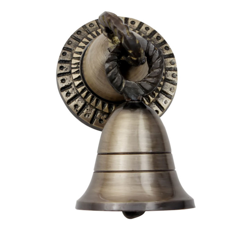Brass Hanging Door Bell (Diameter - 12.5 cm, Height - 22 cm, 1200