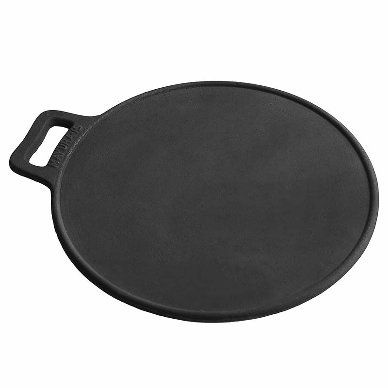 Mannar Craft Store  Pre-Seasoned Cast Iron Tawa Cookware with Flat Bottom  (Black), Ready to Use, for Roti/Paratha/Dosa/Uttapam (15 Inch)